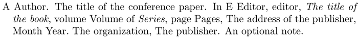 named: example of a bibliography item for an inproceedings entry