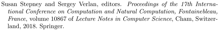 named: example of a bibliography item for an proceedings entry