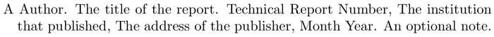 named: example of a bibliography item for an techreport entry