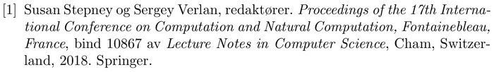 norunsrt: example of a bibliography item for an proceedings entry