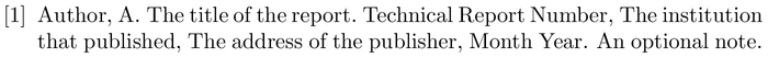 plain-fa-inLTR-beamer: example of a bibliography item for an techreport entry