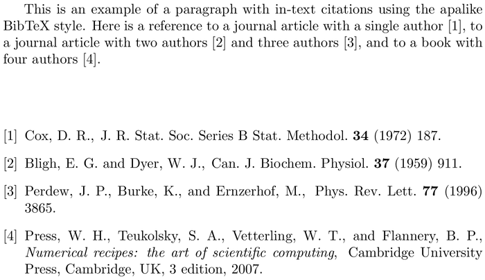 BibTeX cpc bibliography style example with in-text references and bibliography