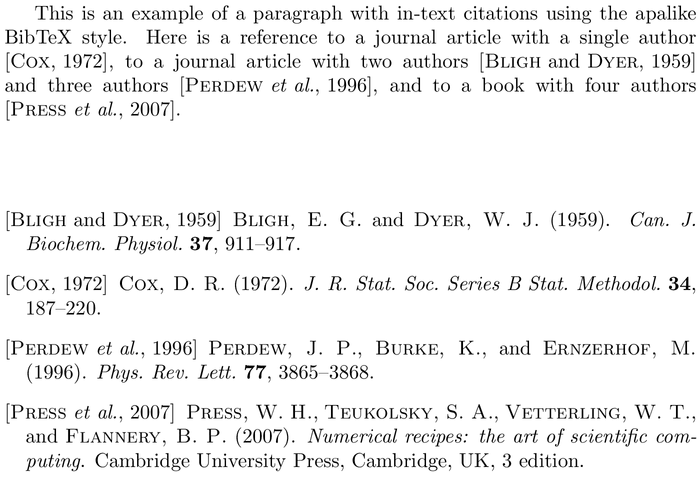 BibTeX ppcf bibliography style example with in-text references and bibliography
