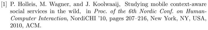 report: example of a bibliography item for an inproceedings entry