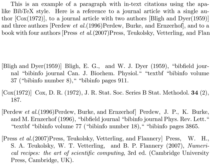 BibTeX apsrmp4-1 bibliography style example with in-text references and bibliography