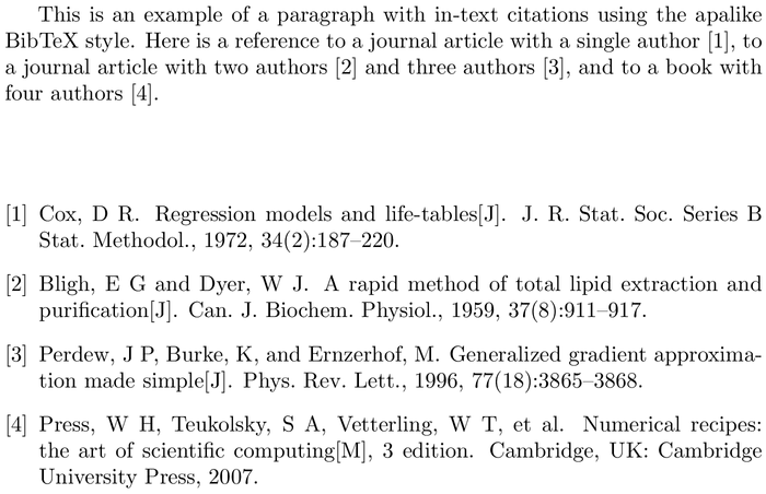 BibTeX seuthesix bibliography style example with in-text references and bibliography