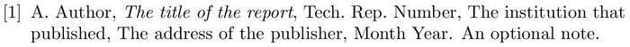 siamproc: example of a bibliography item for an techreport entry