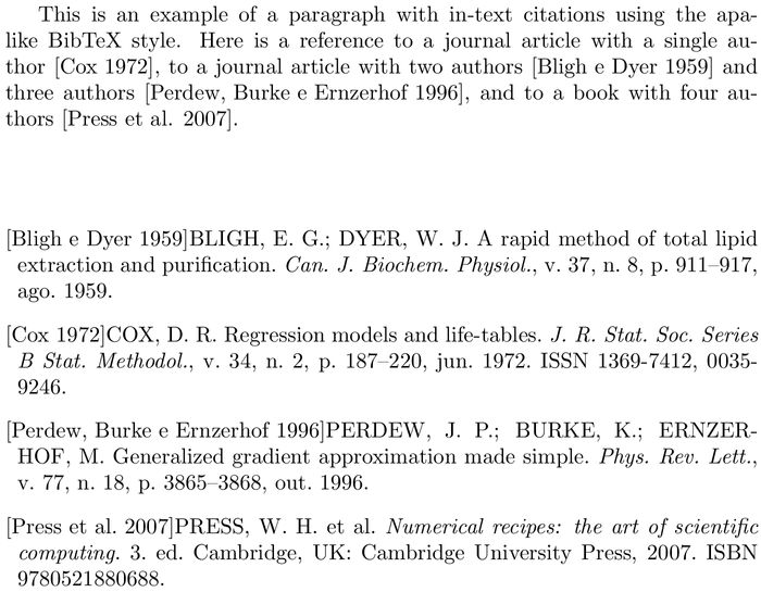 BibTeX abntex2-alf bibliography style example with in-text references and bibliography