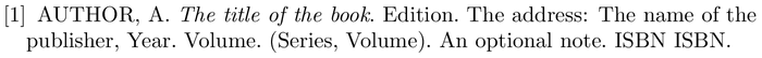 abntex2-num: example of a bibliography item for a book entry