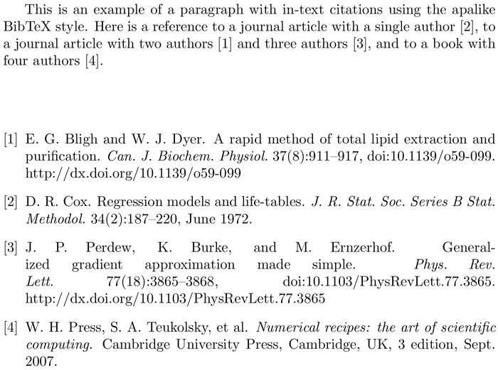 BibTeX tugboat bibliography style example with in-text references and bibliography