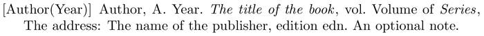 mybibstyle: example of a bibliography item for a book entry