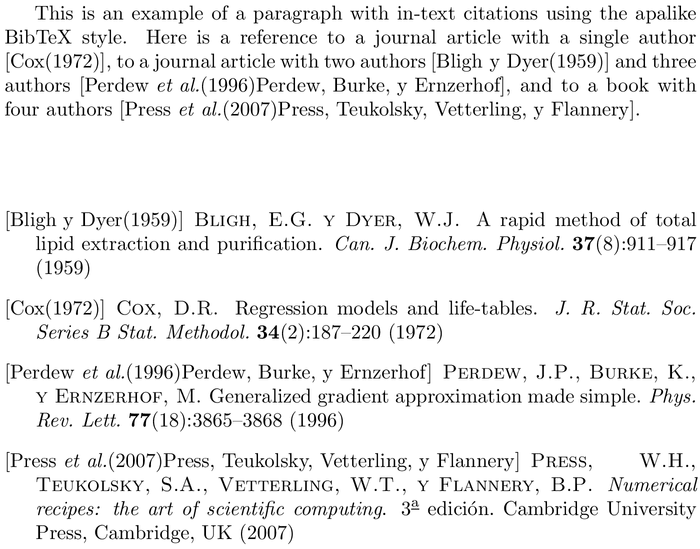 BibTeX UNAMThesis bibliography style example with in-text references and bibliography