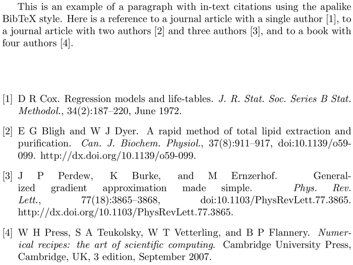 BibTeX unsrturl bibliography style example with in-text references and bibliography