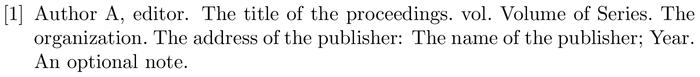 vancouver: example of a bibliography item for an proceedings entry
